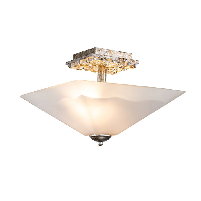 Lucas McKearn Star 2Lt Flush Mount, Silver/WH Inside Etched Outside - FM1002S-2