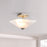 Lucas McKearn Star 2Lt Flush Mount, Silver/WH Inside Etched Outside