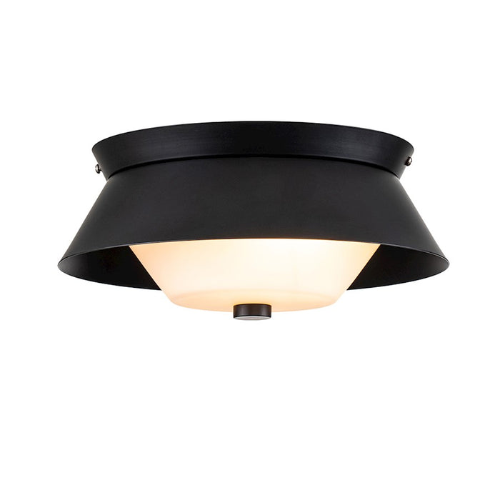 Lucas McKearn Bowtie 2 Light Flush Mount, Matte Black/Opal Etched - FM1004MB-10