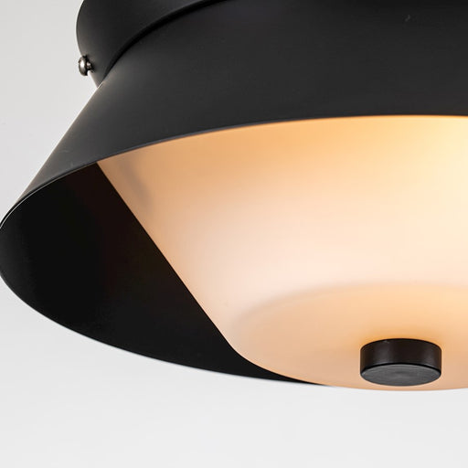 Lucas McKearn Bowtie 2 Light Flush Mount, Matte Black/Opal Etched
