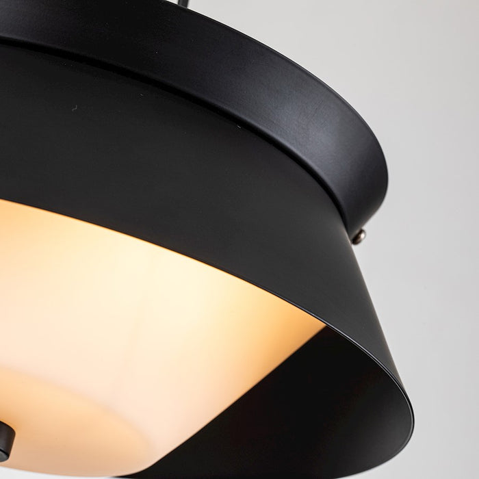 Lucas McKearn Bowtie 2 Light Flush Mount, Matte Black/Opal Etched