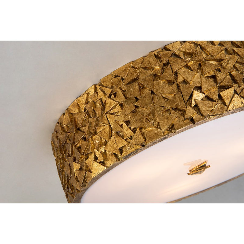 Lucas McKearn Mosaic 3 Light Flush Mount, Gold