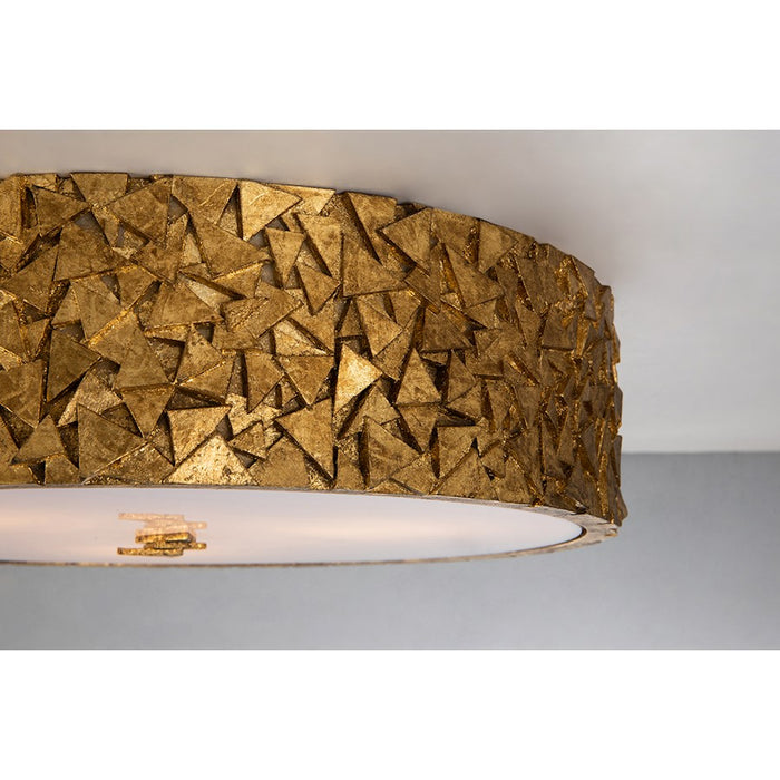 Lucas McKearn Mosaic 3 Light Flush Mount, Gold