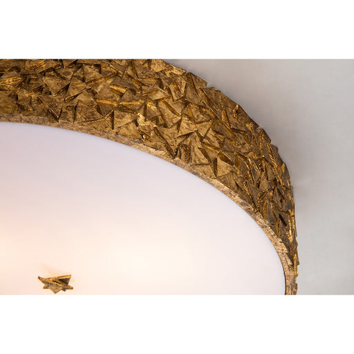 Lucas McKearn Mosaic 3 Light 20" Round Flush Mount, Gold