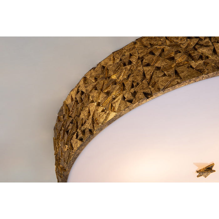 Lucas McKearn Mosaic 3 Light 20" Round Flush Mount, Gold