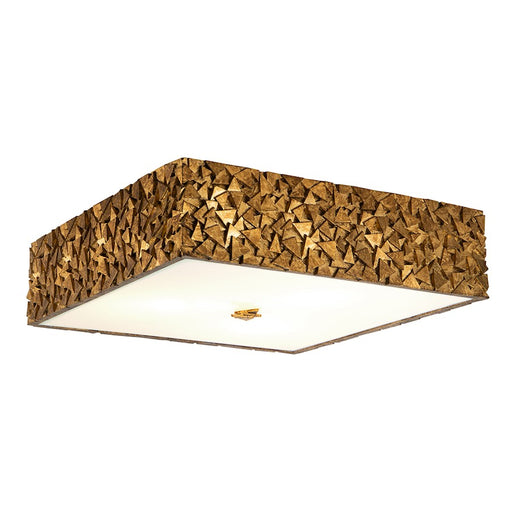 Lucas McKearn Mosaic 3 Light 16" Square Flush Mount, Gold - FM1158G-SQ-16