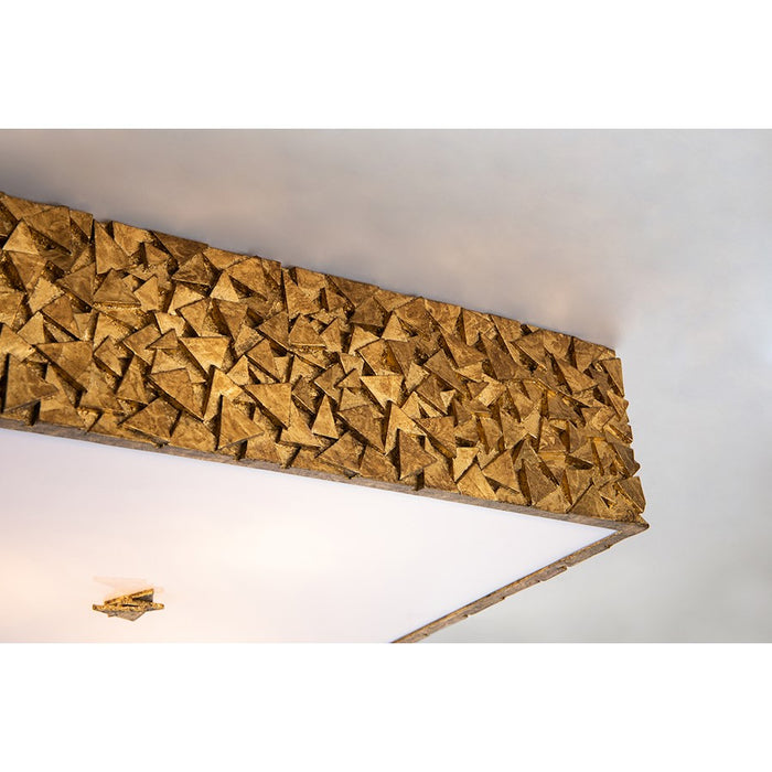 Lucas McKearn Mosaic 3 Light 16" Square Flush Mount, Gold