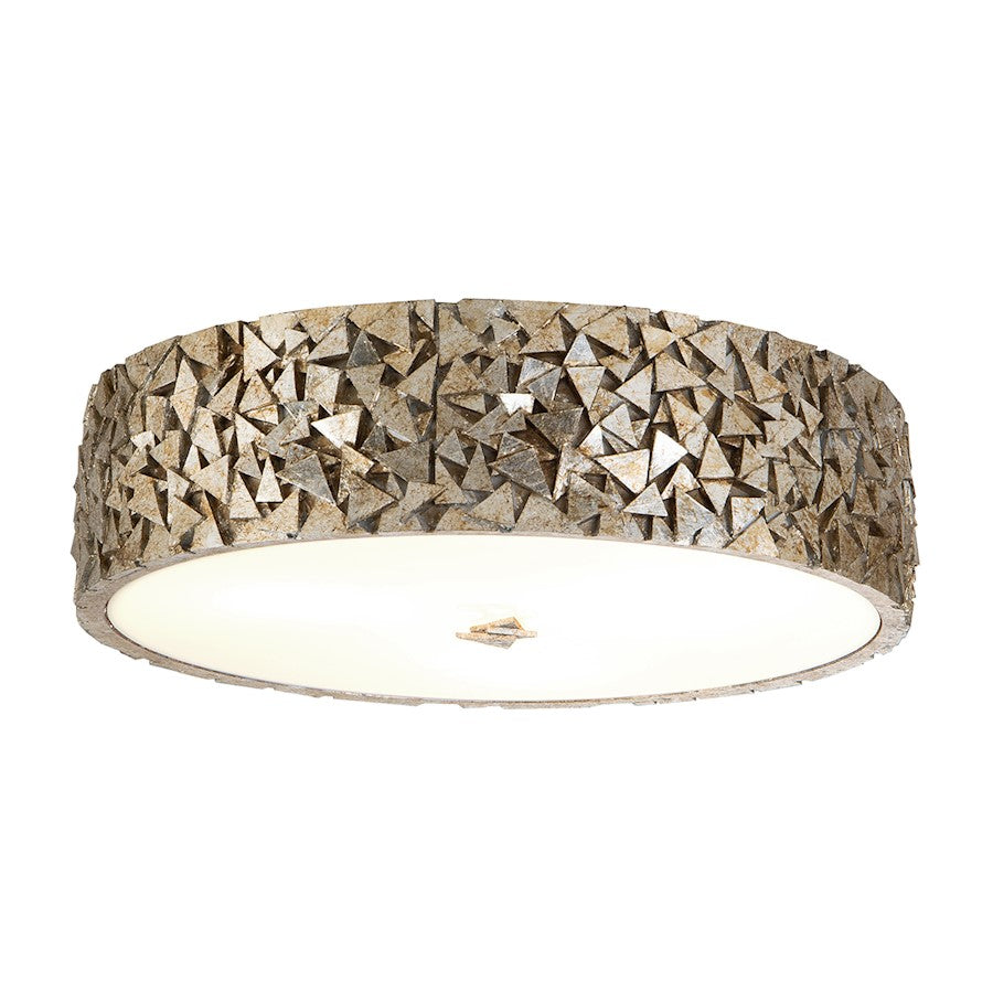Lucas McKearn Mosaic 3 Light 16" Round Flush Mount, Silver - FM1158S-RD-16