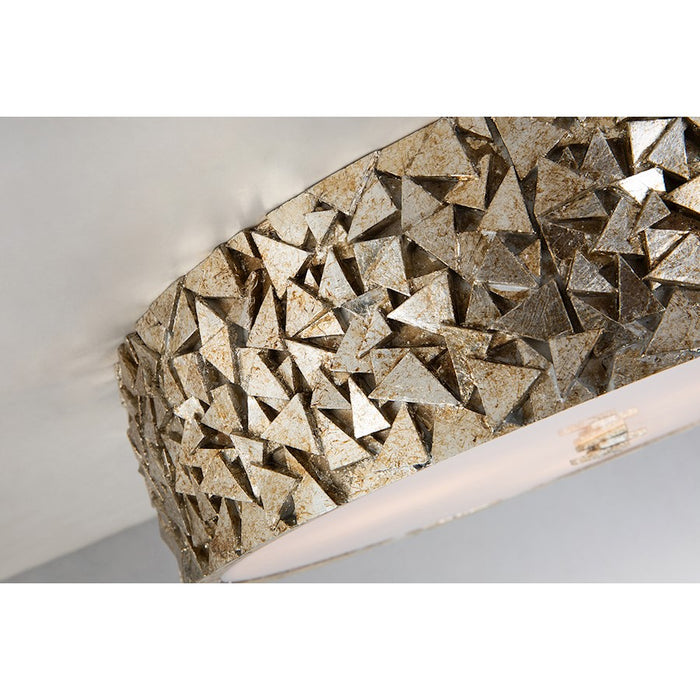 Lucas McKearn Mosaic 4 Light 20" Round Flush Mount, Silver