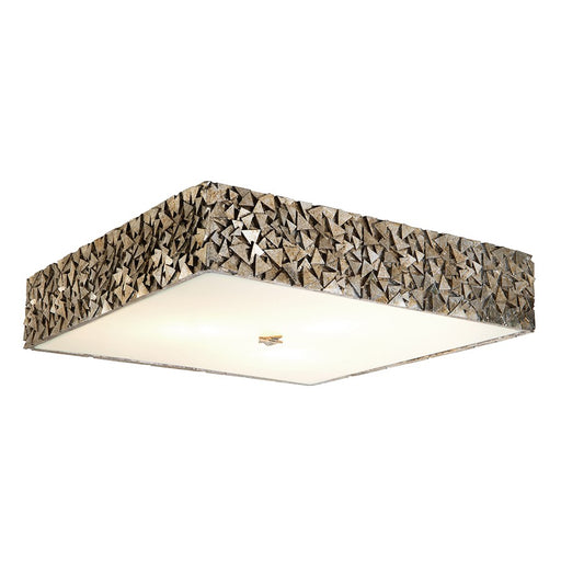 Lucas McKearn Mosaic 3 Light 16" Square Flush Mount, Silver - FM1158S-SQ-16