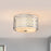 Lucas McKearn Ziggy 2Lt Flush Mount, Laquered Silver/Opal Etched