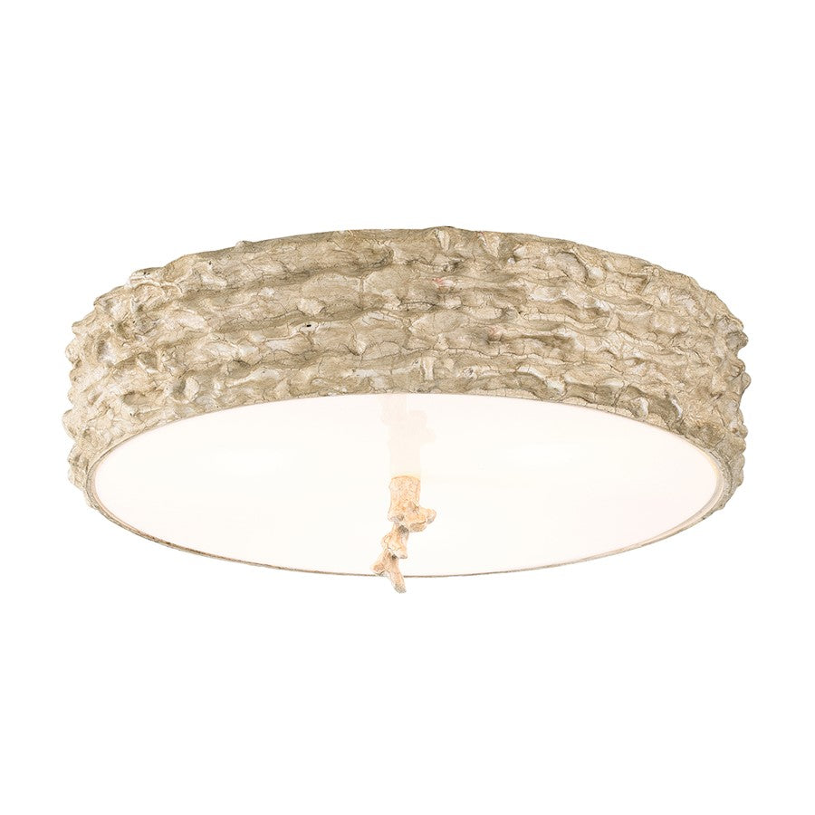 Lucas McKearn Trellis 3Lt Flush Mount, Putty Patina/Silver Orb - FM1238-16