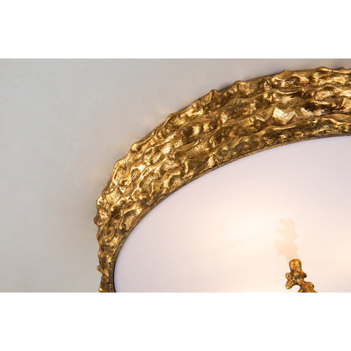 Lucas McKearn Trellis 4 Light Flush Mount, Gold Leaf