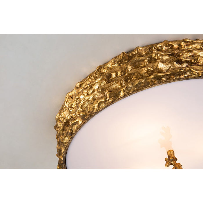 Lucas McKearn Trellis 4 Light Flush Mount, Gold Leaf