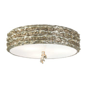 Lucas McKearn Trellis 3 Light Flush Mount, Silver Leaf - FM1238S-16