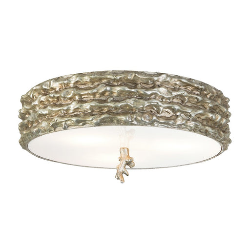 Lucas McKearn Trellis 3 Light Flush Mount, Silver Leaf - FM1238S-16
