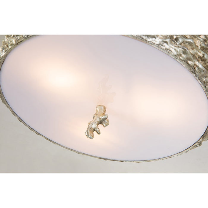 Lucas McKearn Trellis 3 Light Flush Mount, Silver Leaf