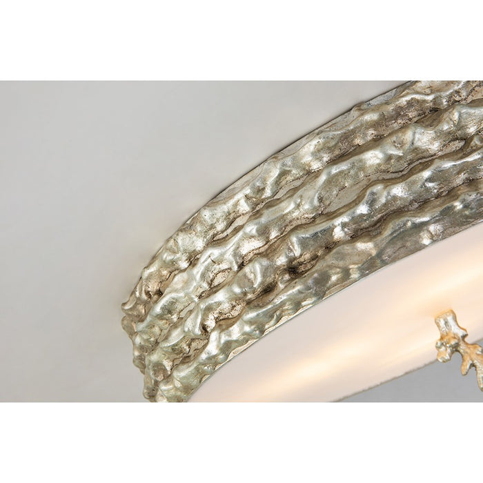 Lucas McKearn Trellis 4 Light Flush Mount, Silver Leaf