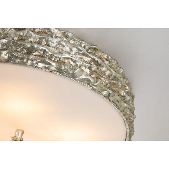 Lucas McKearn Trellis 4 Light Flush Mount, Silver Leaf