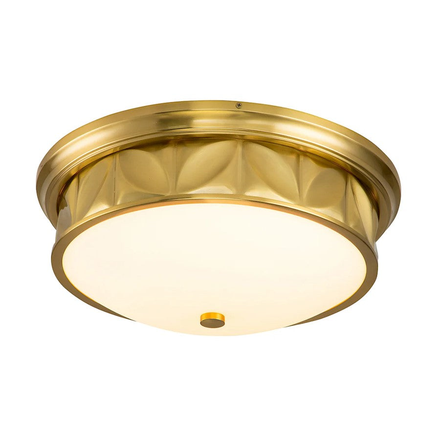 Lucas McKearn Epsilon 3 Light Flush Mount, Aged Brass/Opal - FM1300AGB-17B
