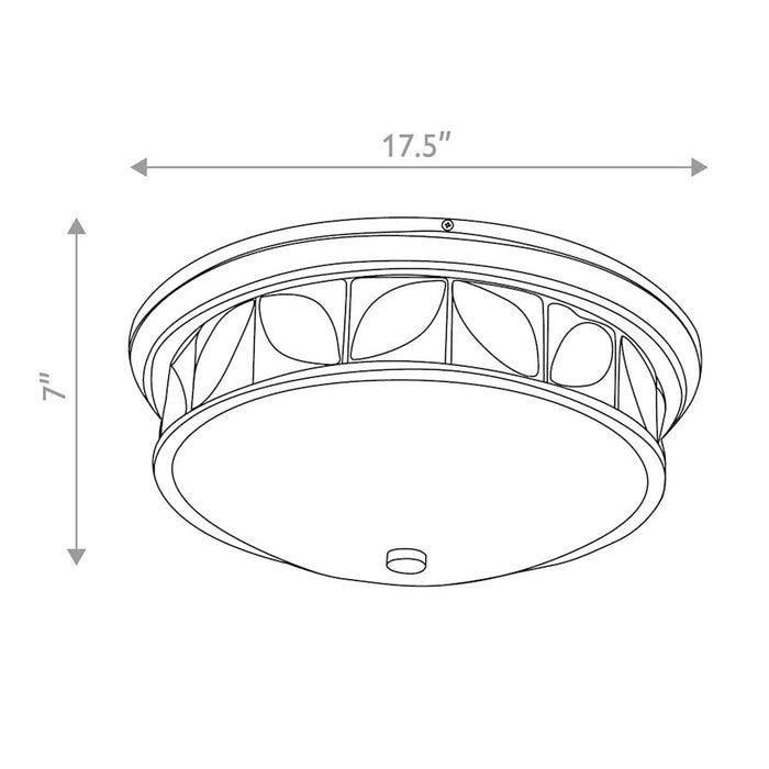 Lucas McKearn Epsilon 3 Light Flush Mount, Aged Brass/Opal
