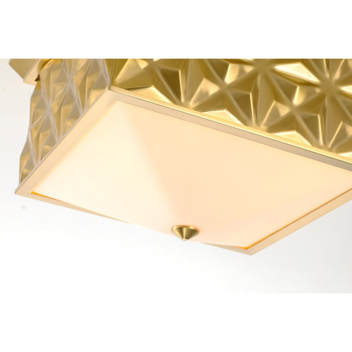 Lucas McKearn Alpha 4 Light Flush Mount, Aged Brass