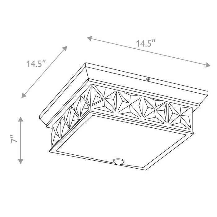 Lucas McKearn Alpha 4 Light Flush Mount, Aged Brass/Opal