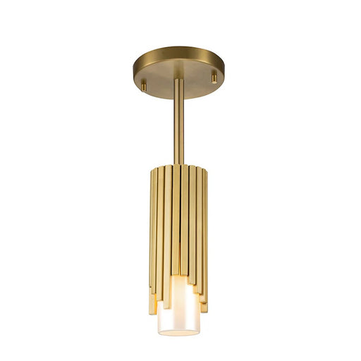 Lucas McKearn Marvel 1 Light Flush Mount, Aged Brass/Opal - FM30209AB-1