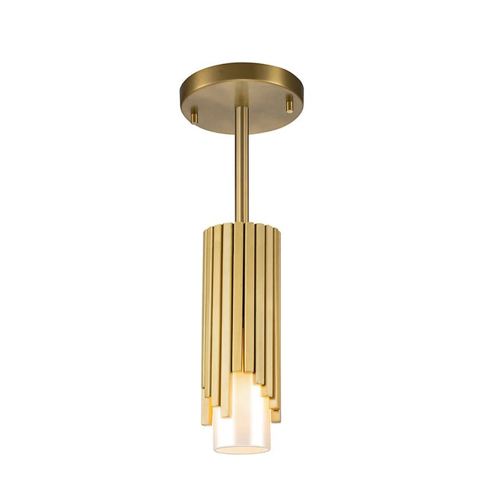 Lucas McKearn Marvel 1 Light Flush Mount, Aged Brass/Opal - FM30209AB-1