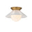Lucas McKearn Saucer 1 Light Flush Mount, Aged Brass/Opal - FM30210-14