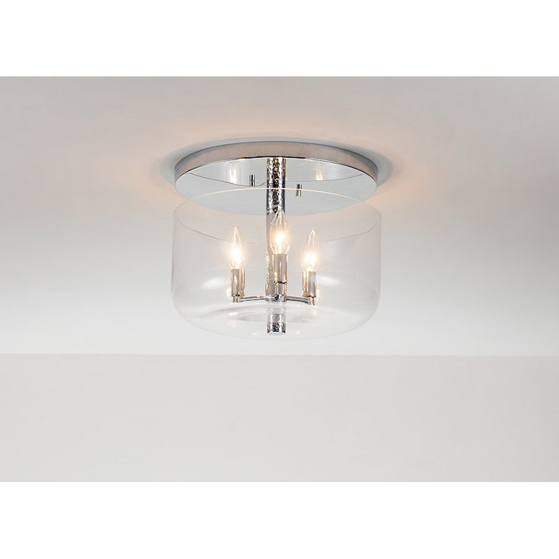 Lucas McKearn Rampart 3 Light Flush Mount, Polished Chrome - FM80122PC-13