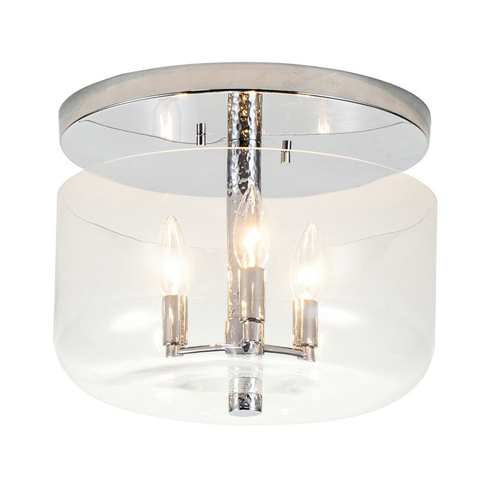 Lucas McKearn Rampart 3 Light Flush Mount, Polished Chrome