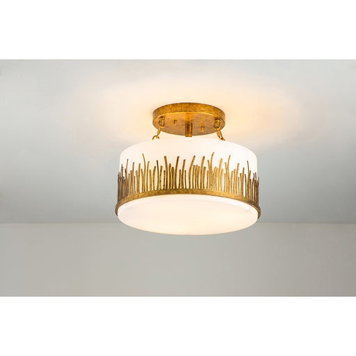 Lucas McKearn Sawgrass 3 Light Semi Flush Mount, Gold