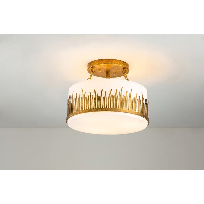 Lucas McKearn Sawgrass 3 Light Semi Flush Mount, Gold