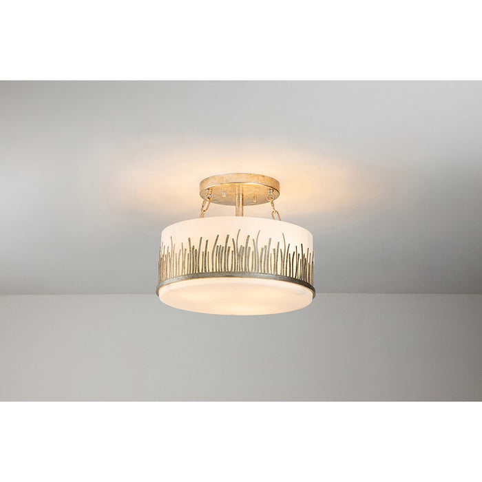 Lucas McKearn Sawgrass 3 Light Semi Flush Mount, Silver