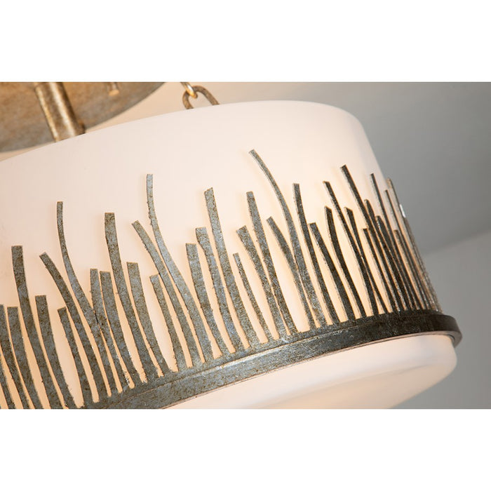 Lucas McKearn Sawgrass 3 Light Semi Flush Mount, Silver