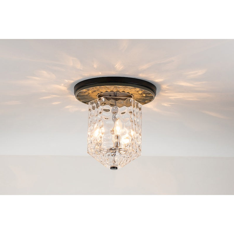 Lucas McKearn Navarre 3 Light Flush Mount, Black/Grey
