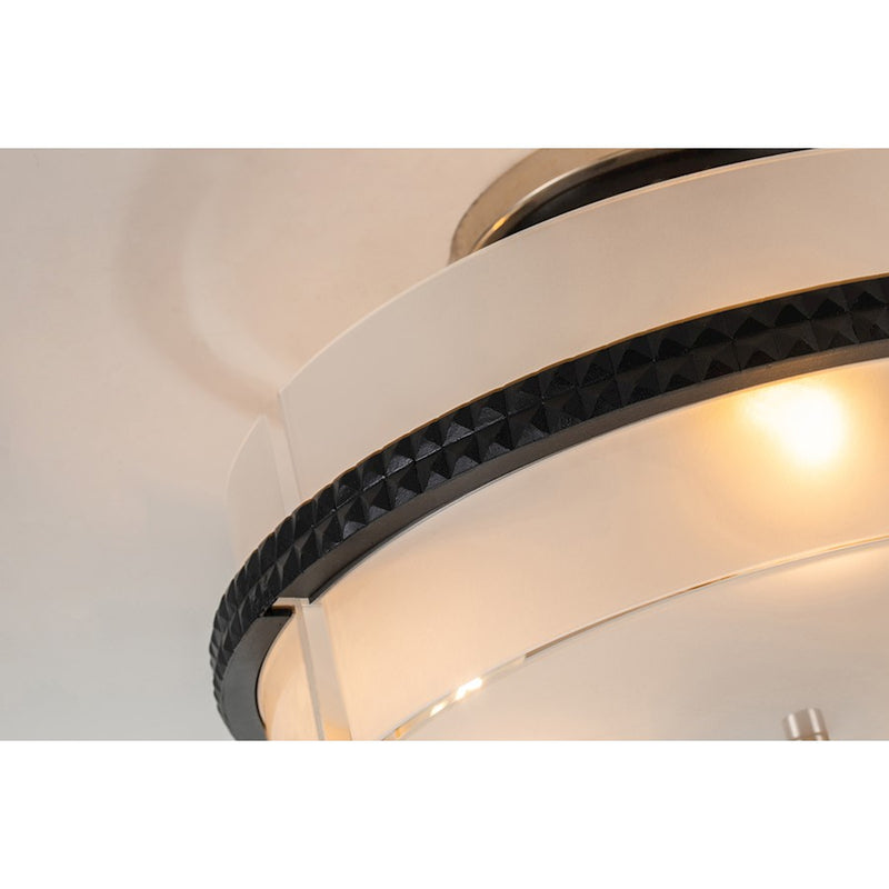 Lucas McKearn Mazant 3Lt Semi Flush Mount, Matte Black/Chrome