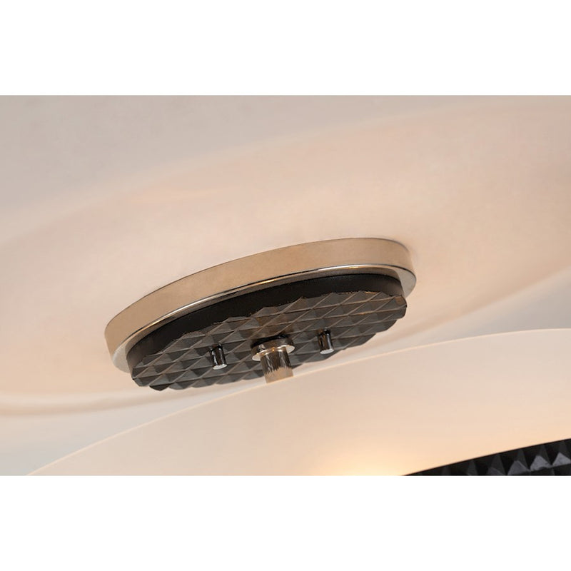Lucas McKearn Mazant 3Lt Semi Flush Mount, Matte Black/Chrome