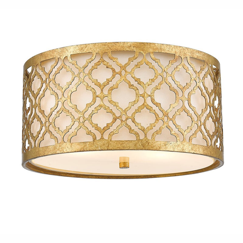 Lucas McKearn Arabella 2 Light Flush Mount, Distressed Gold - GN-ARABELLA-F
