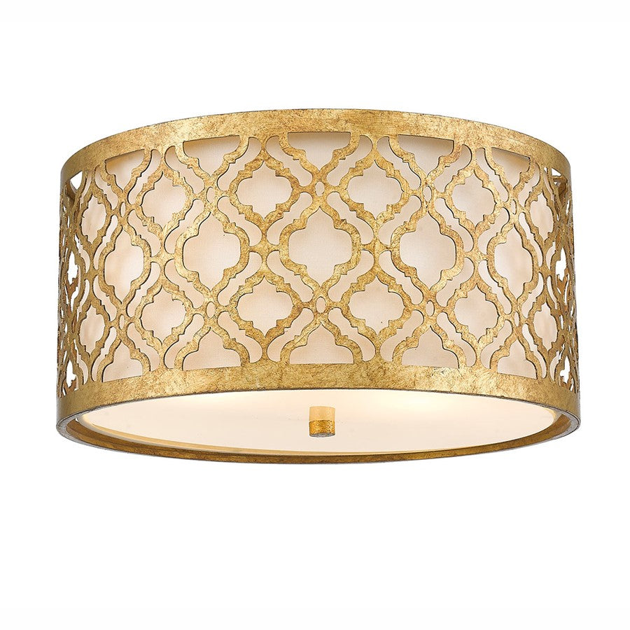 Lucas McKearn Arabella 2 Light Flush Mount, Distressed Gold - GN-ARABELLA-F