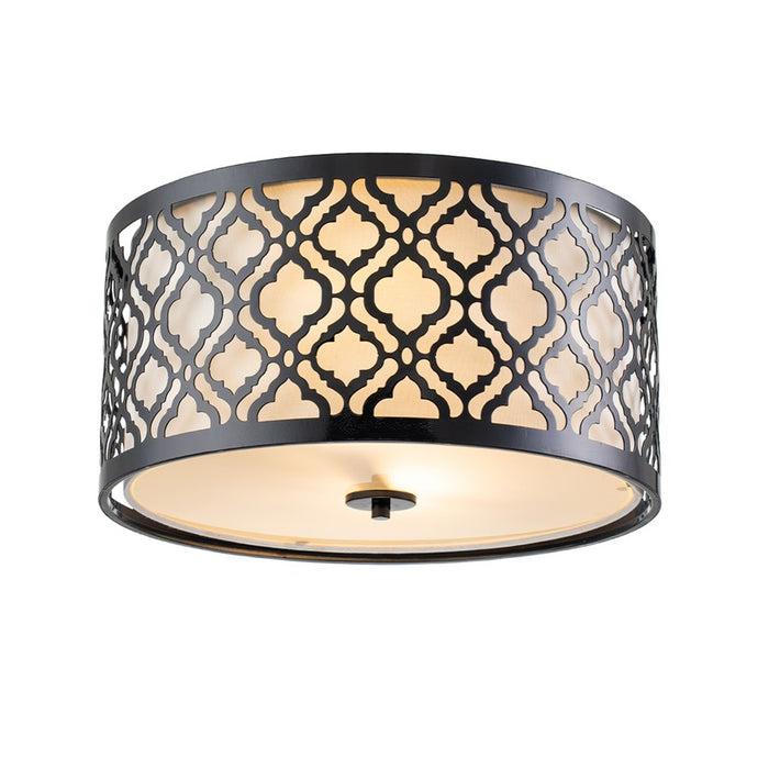 Lucas McKearn Arabella 2 Light Flush Mount, Black - GN-ARABELLA-F-BLK