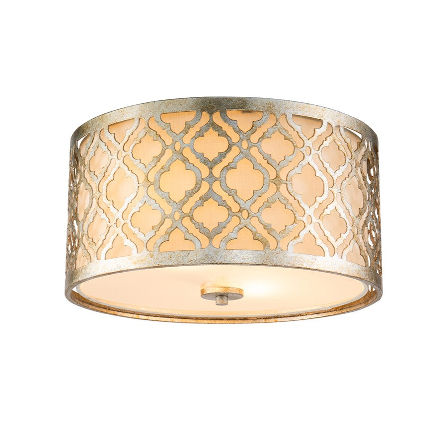 Lucas McKearn Arabella 2 Light Flush Mount, Antique Silver - GN-ARABELLA-F-S