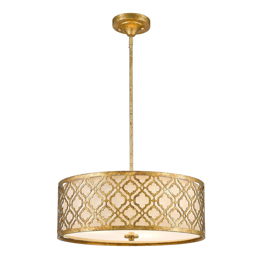 Lucas McKearn Arabella 3 Light Pendant, Distressed Gold - GN-ARABELLA-P-L