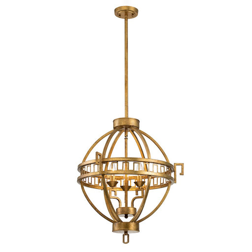 Lucas McKearn Lemuria 3 Light Foyer Fixture, Antique Gold - GN-LEMURIA-3PA