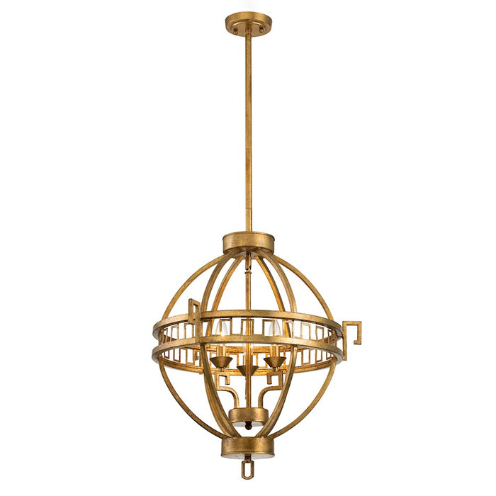Lucas McKearn Lemuria 3 Light Foyer Fixture, Antique Gold - GN-LEMURIA-3PA