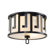 Lucas McKearn Lemuria 2 Light Flush Mount, Black/White - GN-LEMURIA-F-BLK