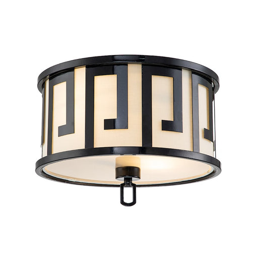 Lucas McKearn Lemuria 2 Light Flush Mount, Black/White - GN-LEMURIA-F-BLK
