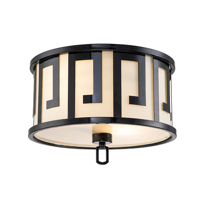 Lucas McKearn Lemuria 2 Light Flush Mount, Black/White - GN-LEMURIA-F-BLK