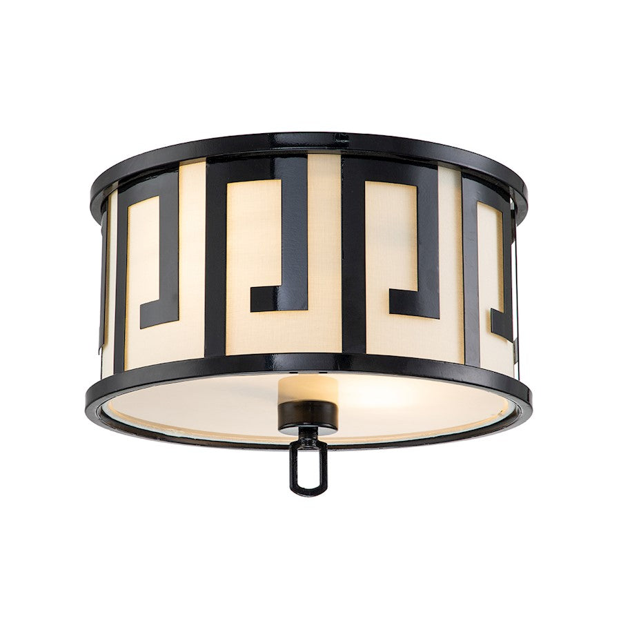 Lucas McKearn Lemuria 2 Light Flush Mount, Black/White - GN-LEMURIA-F-BLK